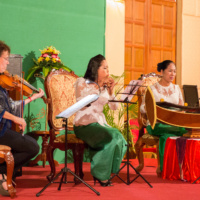 Susan Ung, viola / Chanthy Yim, Cambodian wind instrument / Theary Ip, roneat ek