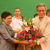 Her Excellency Ms. Phoeung Sakona, Minister of Culture and Fine Arts and Mr. Ung Chinary